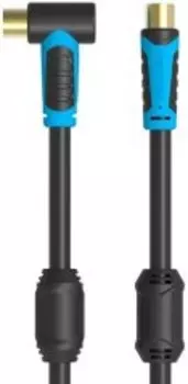 Кабель TV(M)-TV(M) прямой/угловой, ферритовый фильтр, 2 м, черный Vention (VAV-A02-B200)