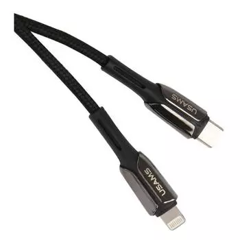 Кабель Type-c-Lightning 8-pin, 1.2м, черный USAMS Zync Alloy SJ401 (SJ401USB01)