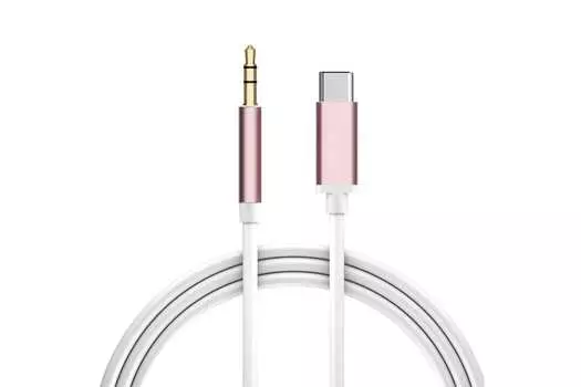 Кабель Type-C(M)-Jack 3.5mm(M), экранированный, 1м, белый GCR (VIV52I326)