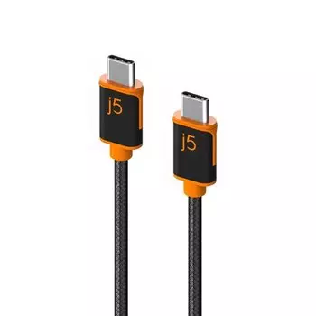 Кабель Type-c-Type-C, OTG, 3A Quick Charge, 1.8м, черный/оранжевый j5create (JUCX24)