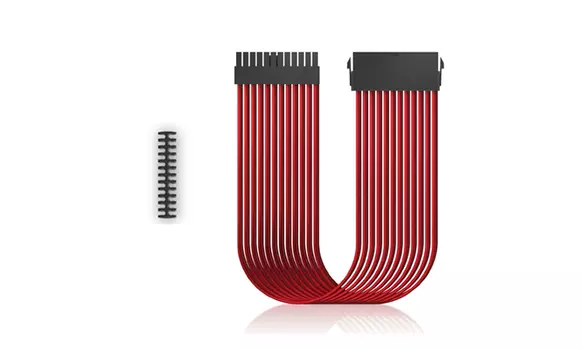 Кабель удлинитель Deepcool, моддинг для питания материнcкой платы, 24pin, 300мм, красный (EC300-24P-RD)