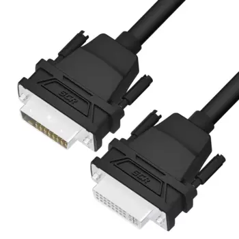 Кабель-удлинитель DVI(25M)-DVI(25F), 50 см, черный Greenconnect (GCR-54719)