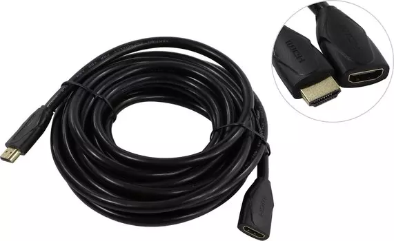 Кабель-удлинитель HDMI(19M)-HDMI(19F) v1.4, 5 м, черный Vention (VAA-B06-B500)