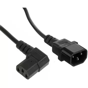 Кабель-удлинитель IEC 320 C13-IEC 320 C14 угловой, 3 м, черный Exegate, 10A, 0.75 мм (EX297746RUS)