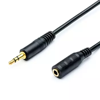 Кабель-удлинитель Jack 3.5mm(F)-Jack 3.5mm(M), 3м, черный ATCOM AT6848 (AT6848)