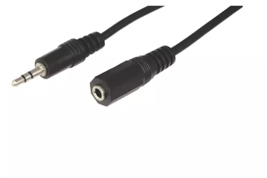 Кабель-удлинитель Jack 3.5mm(M)-Jack 3.5mm(F), экранированный, 5м, черный REXANT (17-4006)