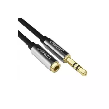 Кабель-удлинитель Jack 3.5mm(M)-Jack 3.5mm(F), экранированный, 1м, черный UGREEN AV118 (40673)