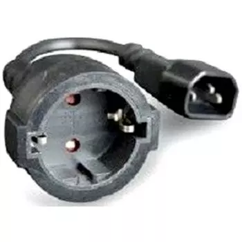 Кабель-удлинитель питания IEC-320-C14-Schuko (Euro)(F), 10А, 0.75кв.мм, заземление, 15 см, черный Bion (BXP-PC-289)