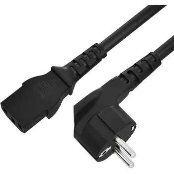 Кабель-удлинитель питания IEC-320-C13-Europlug(M) угловая вилка/прямой штекер, 5 м, черный Greenconnect PROF (GCR-54379)