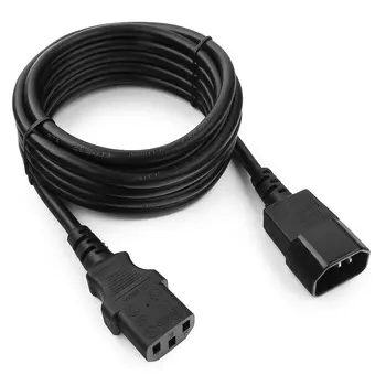 Кабель-удлинитель питания IEC-320-C13-IEC-320-C14, 16А, 3 м, черный Cablexpert (PC-189-1-3M)