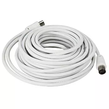 Кабель-удлинитель TV(F)-TV(M), экранированный, 7м, белый REXANT (18-0006)