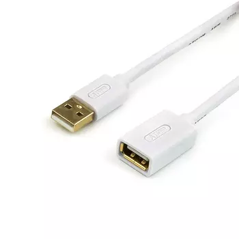 Кабель-удлинитель USB 2.0(Af)-USB 2.0(Am), экранированный, 80см, белый ATCOM USB (AT3687)