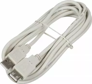 Кабель-удлинитель USB(Am)-USB(Af), 3 м, серый, Ningbo USB2.0-AM-AF-3-BR (841880)