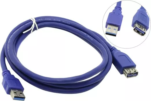 Кабель-удлинитель USB(Am)-USB(Af), 1.8 м, синий, VCOM (VUS7065-1.8M)