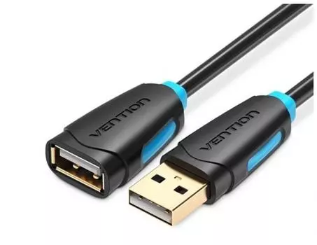 Кабель-удлинитель USB(Am)-USB(Af), 2 м, черный, Vention (CBCBH)
