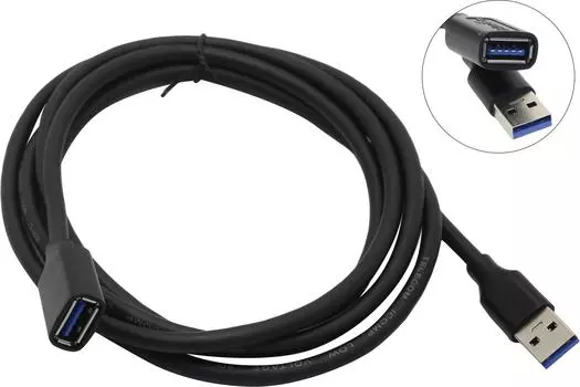 Кабель-удлинитель USB(Am)-USB(Af), 2.4А, 1.8 м, черный, Telecom (TUS708-1.8M)