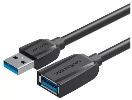 Кабель-удлинитель USB(Am)-USB(Af), экранированный, 5 м, черный, Vention (CBMBJ)