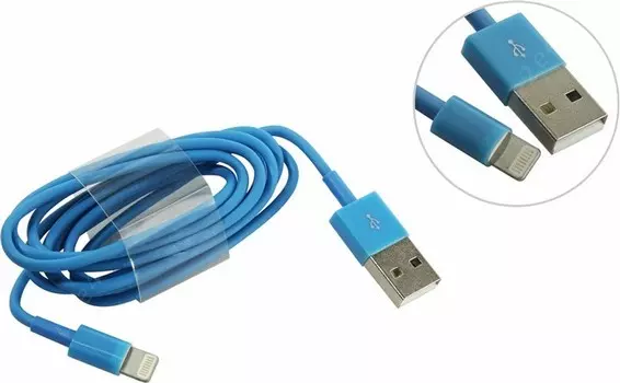 Кабель USB2.0(Am)- Lightning, Smartbuy, 1.2m, голубой (iK-512c blue)