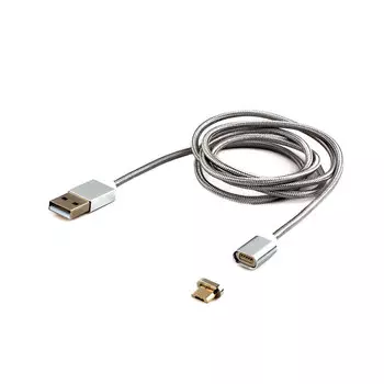 Кабель USB2.0(Am)-MicroBM, Cablexpert, 1m, магнитный, алюминиевые разъемы, коробка (CC-USB2-AMmUMM-1M)