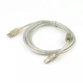 Кабель USB(Am)-USB(Bm), ферритовый фильтр, экранированный, 2 м, прозрачный, Cablexpert Pro (CCF-USB2-AMBM-TR-2M)