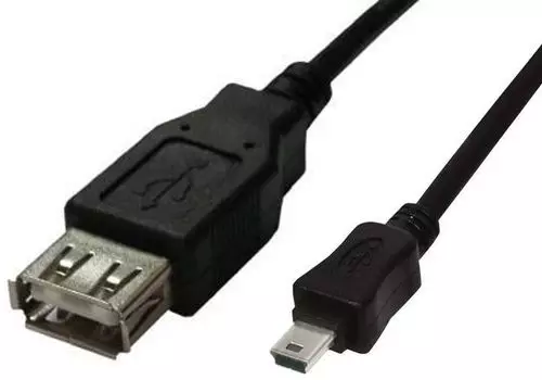 Кабель USB 2.0(Af)-Mini USB 2.0(Bm) OTG, 20см, черный Buro OTG_MINI (359900)