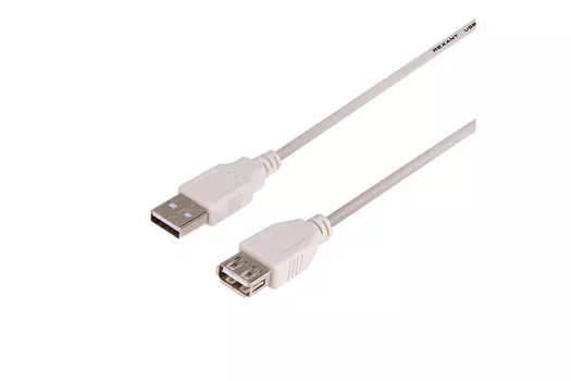 Кабель-удлинитель USB(Am)-USB(Af), 1.8 м, белый, REXANT (18-1114)