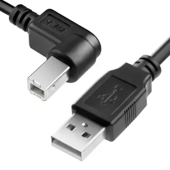 Кабель USB 2.0(Af)-USB 2.0(Bm), угловой, экранированный, 1.5м, черный Greenconnect (GCR-51172)