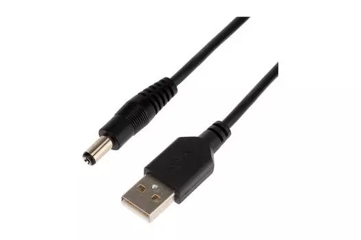 Кабель USB 2.0(Am)-DC 5.5x2.1mm, 1.5 м, черный, REXANT (18-0231)