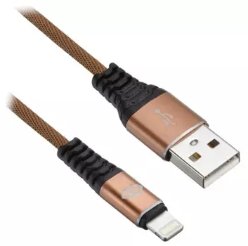 Кабель USB 2.0(Am)-Lightning 8-pin(m), 1.2м, коричневый Digma (1080249)