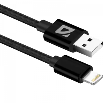 Кабель USB 2.0(Am)-Lightning 8-pin(m), 1.5A 1 м, черный Defender F85 (87101BLA)