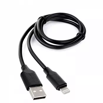 Кабель USB-Lightning 8-pin, 2.1A, 1м, черный Cablexpert Classic 0.2 (CCB-USB-AMAPO2-1MB)