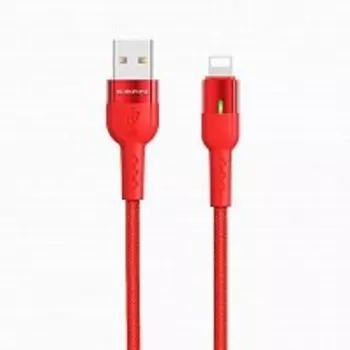 Кабель USB 2.0(Am)-Lightning 8-pin(m), 2.4A, 1.2м, красный Borofone Starlight smart (122717)