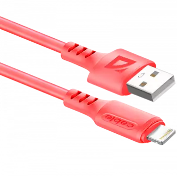 Кабель USB-Lightning 8-pin, 2.4A 1 м, красный Defender F207 (87107RED)