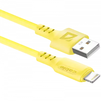 Кабель USB-Lightning 8-pin, 2.4A 1 м, желтый Defender F207 (87107YEL)