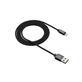 Кабель USB 2.0(Am)-Lightning 8-pin(m), 2.4A, 1м, черный Canyon MFI-3 (CNS-MFIC3B)