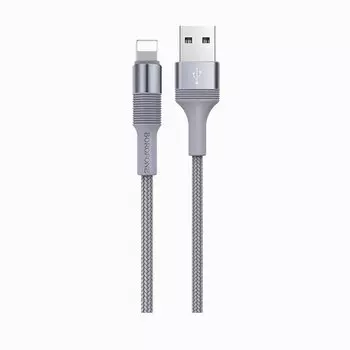 Кабель USB 2.0(Am)-Lightning 8-pin(m), 2.4A, 1м, серый Borofone Outstanding BX21 (03187)