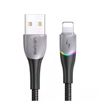 Кабель USB- Lightning 8-pin, 2A 1.2 м, черный USAMS U77 US-SJ541 (SJ541USB01)