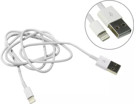 Кабель USB 2.0(Am)-Lightning 8-pin(m), 2A 1 м, белый Black Pack (6930111801057)