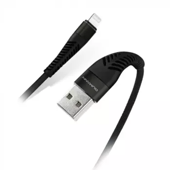 Кабель USB-Lightning 8-pin, быстрая зарядка, 2.1A 1 м, черный Qumann (21250)