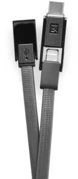 Кабель USB 2.0(Am)-Lightning 8-pin(m)+Micro USB 2.0(Am)+USB 2.0 Type-C(m), плоский, 2.1A, 1м, серый Remax RC-070th (764974)