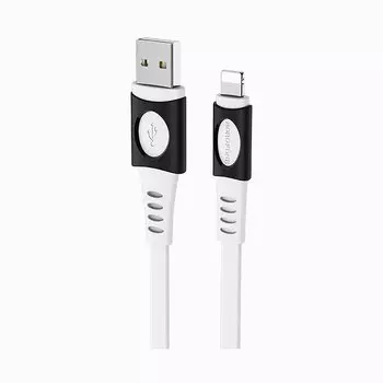 Кабель USB-Lightning 8-pin, плоский, 1м, белый Borofone Carib BX35