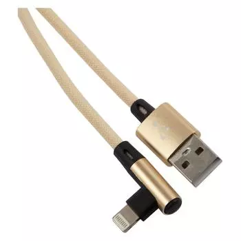 Кабель USB-Lightning 8-pin, угловой, 1м, бежевый Red Line Touch (УТ000031537)