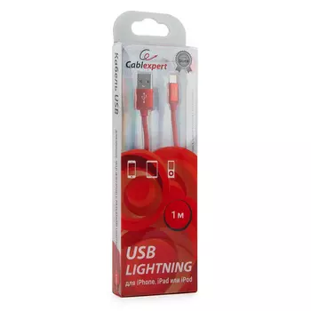 Кабель USB 2.0(AM)-Lightning, Cablexpert , 1m, красный, блистер (CC-S-APUSB01R-1M)