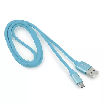 Кабель USB 2.0(AM)-micro(BM), Cablexpert, 1m, синий, блистер (CC-S-mUSB01Bl-1M)