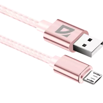Кабель USB 2.0(Am)-Micro USB 2.0(Bm), 1.5A 1 м, розовый Defender F85 (87102PIN)