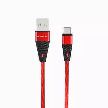 Кабель USB 2.0(Am)-Micro USB 2.0(Bm), 2.4A, 1.2м, красный Borofone Pineapple BU10 (10987)