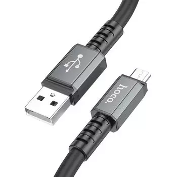 Кабель USB-Micro USB, 2.4A, 1 м, черный, HOCO X85 Strength (6931474777461)