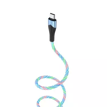 Кабель USB-Micro USB, 2.4A 1 м, синий Borofone Streamer BU19 (6931474723253)