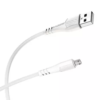 Кабель USB-Micro USB, 2.4A, 1м, белый Borofone BX37 Wieldy (20887)