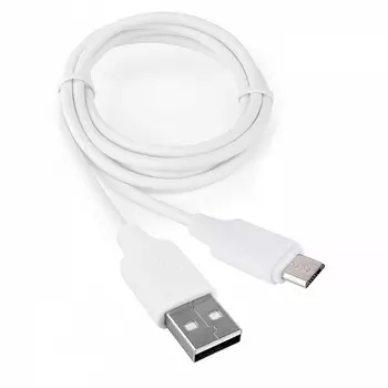 Кабель USB-Micro USB, 2.4A, 1м, белый Cablexpert Classic 0.2 (CCB-mUSB2-AMBMO2-1MW)